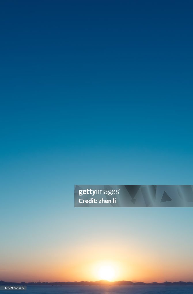 The gradient of the sky at sunrise