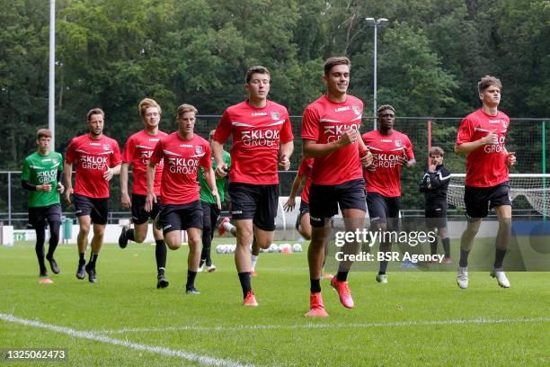 Robin Roefs, Rens van Eijden, Thomas Beekman, Joep van der Sluijs, Ole Romeny, Bart van Rooij, Kevin Bukusu, Thibo Baeten of NEC during the First...