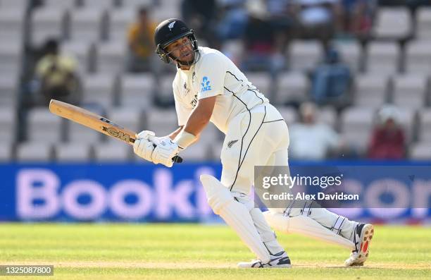 Ross Taylor of New Zealand bats during the Reserve Day of the ICC World Test Championship Final between India and New Zealand at The Hampshire Bowl...