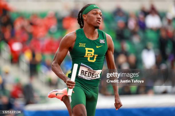 Dillon Bedell of the Baylor Bears competes in the 4x400 meter relay during the Division I Men's and Women's Outdoor Track & Field Championships held...