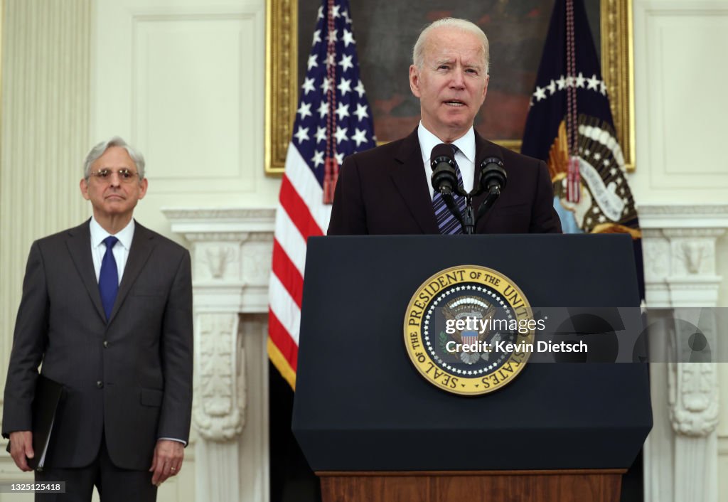 President Biden And Attorney General Garland Deliver Remarks On Gun Crime Prevention