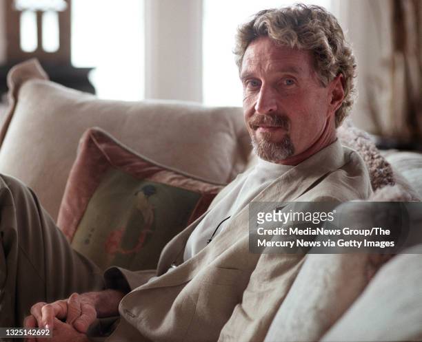 John McAfee sits in his Laselva Beach home on January 24, 2001. McAfee Associates, founded by John, had extremely colorful beginnings - originating...