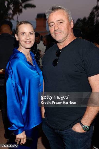 Matt LeBlanc and guest attend the RHUDE SS22 Runway Show on June 23, 2021 in Beverly Hills, California.