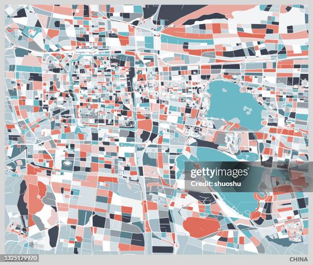 color art illustration style map,suzhou city,china - suzhou stock illustrations