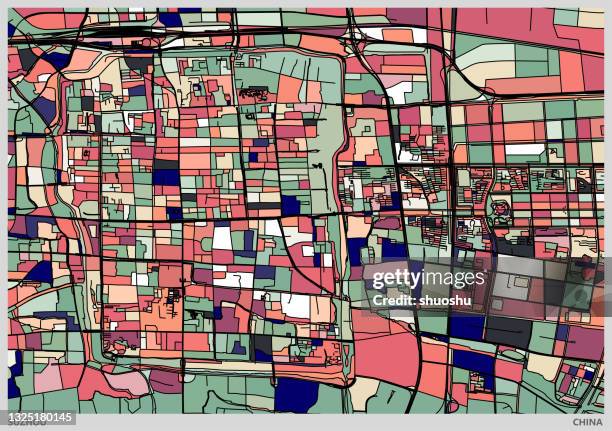 color art illustration style map,suzhou city,china.map data made with natural earth. - suzhou stock illustrations