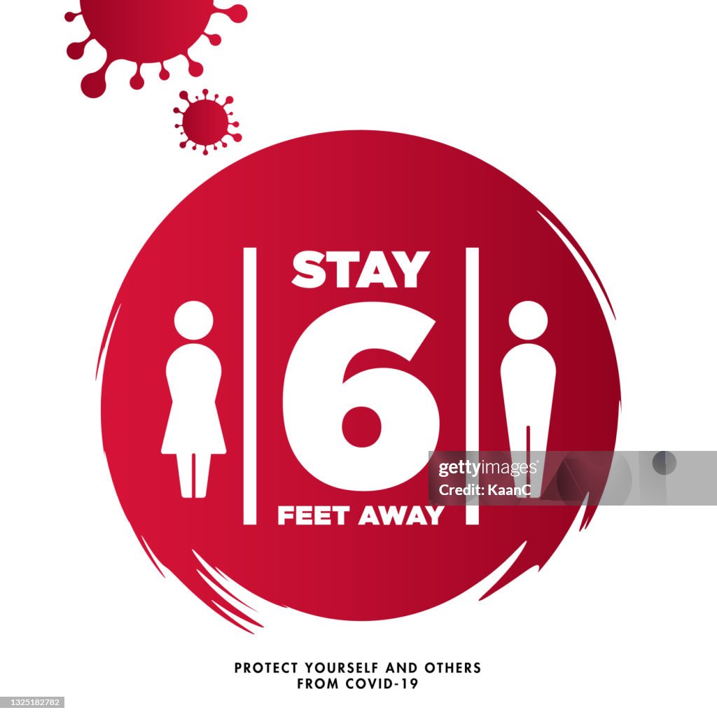 Social Distancing. Wuhan coronavirus outbreak influenza as dangerous flu strain cases as a pandemic concept banner flat style illustration stock illustration