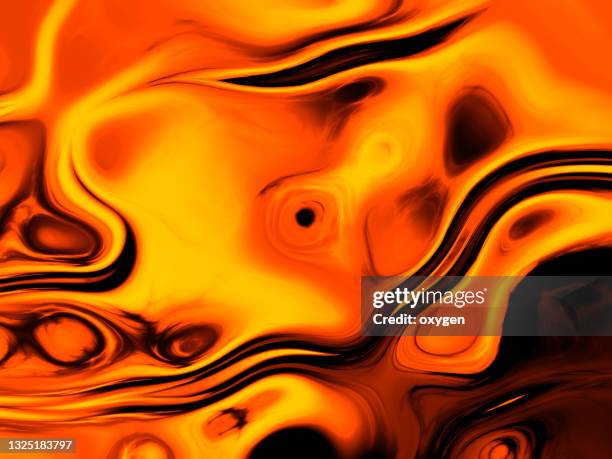 abstract fire motion background orange black soft steam of psychedelic lava - watercolour orange and black stockfoto's en -beelden