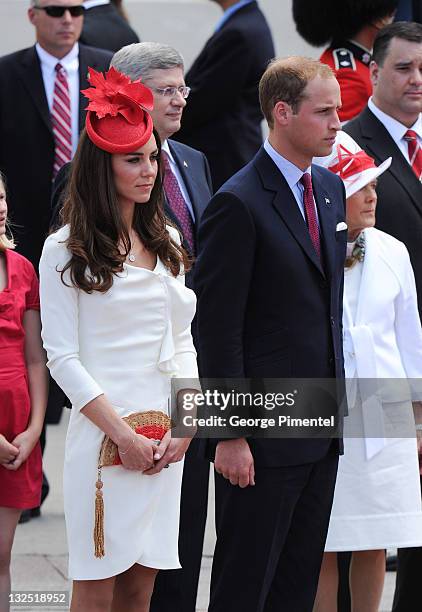 Prince William, Duke of Cambridge and Catherine, Duchess of Cambridge arrive at Parliament Hill for Canada Day Noon Show Celebrations on July 1, 2011...