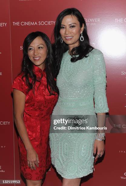 Amy Chua and producer Wendi Murdoch attend the Cinema Society with Ivanka Trump Jewelry & Diane Von Furstenberg screening of ""Snow Flower And The...