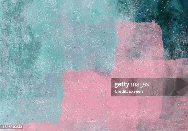 abstract texture pink aqua geometric background canvas - stucco stock pictures, royalty-free photos & images