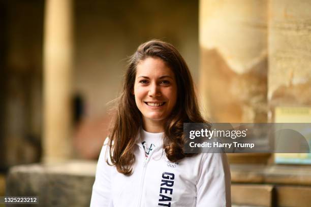 Kate French of Great Britain poses for a photo to mark the official announcement of the modern pentathletes selected to Team GB for the Tokyo 2020...