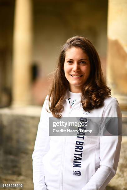 Kate French of Great Britain poses for a photo to mark the official announcement of the modern pentathletes selected to Team GB for the Tokyo 2020...