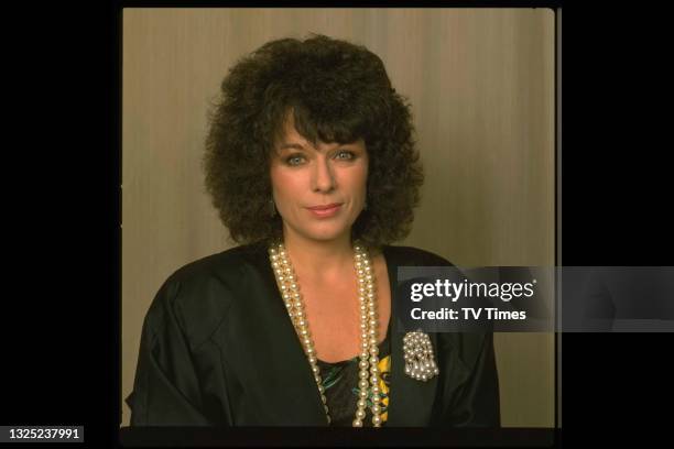 Actress Jill Gascoigne photographed at the TV Times Awards, circa 1986.