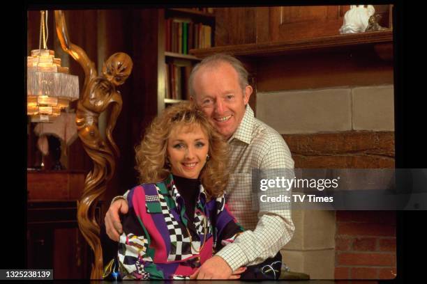Entertainers Paul Daniels and Debbie McGee photographed at home, circa 1992.