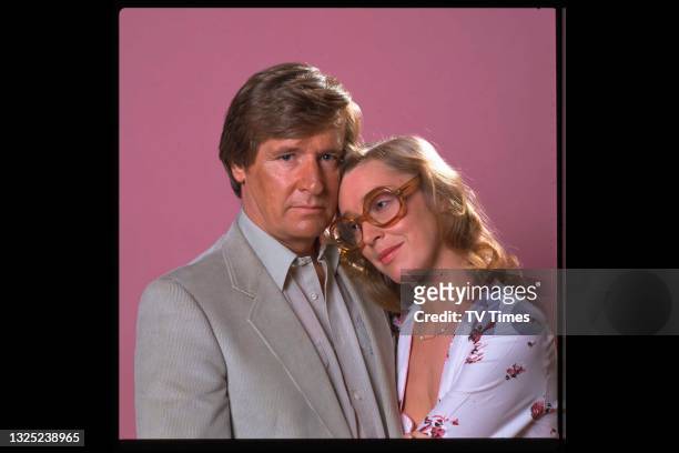 Actors Anne Kirkbride and William Roache in character as Deirdre and Ken Barlow in television soap Coronation Street, circa 1983.
