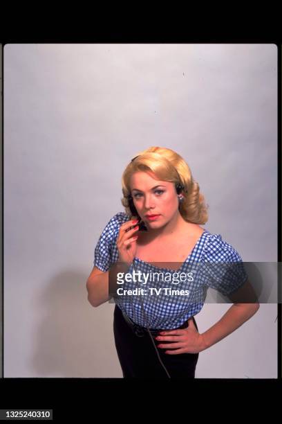 Actress Letitia Dean in character as Chris Cross in comedy drama series The Hello Girls, circa 1996.