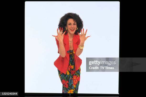 Actress Lesley Joseph in character as Dorien Green in sitcom Birds Of A Feather, circa 1991.