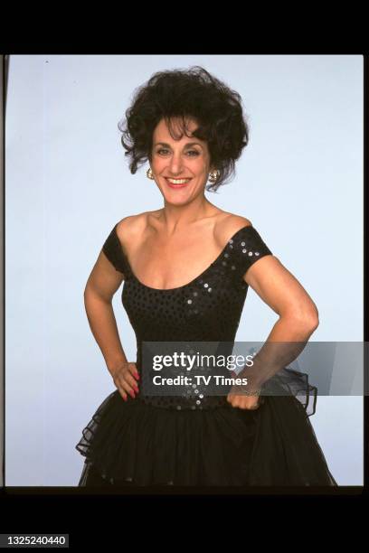 Actress Lesley Joseph in character as Dorien Green in sitcom Birds Of A Feather, circa 1991.