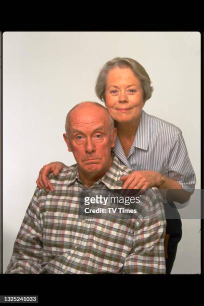 Actors Richard Wilson and Annette Crosbie in character as Victor and Margraret Meldrew in sitcom One Foot In The Grave, circa 1996.