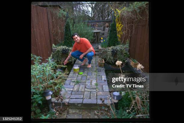 Celebrity chef Ross Burden photographed in his garden at home on June 7, 1997.