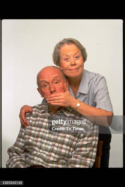 Actors Richard Wilson and Annette Crosbie in character as Victor and Margraret Meldrew in sitcom One Foot In The Grave, circa 1996.