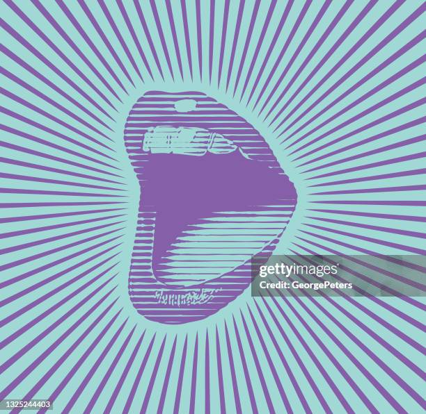 woman's mouth laughing and smiling - lips talking stock illustrations