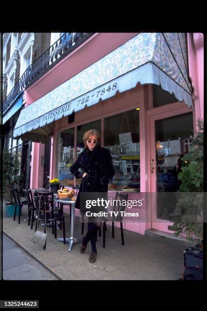 Actress Jemma Redgrave standing outside a cafe in London, circa 1996.