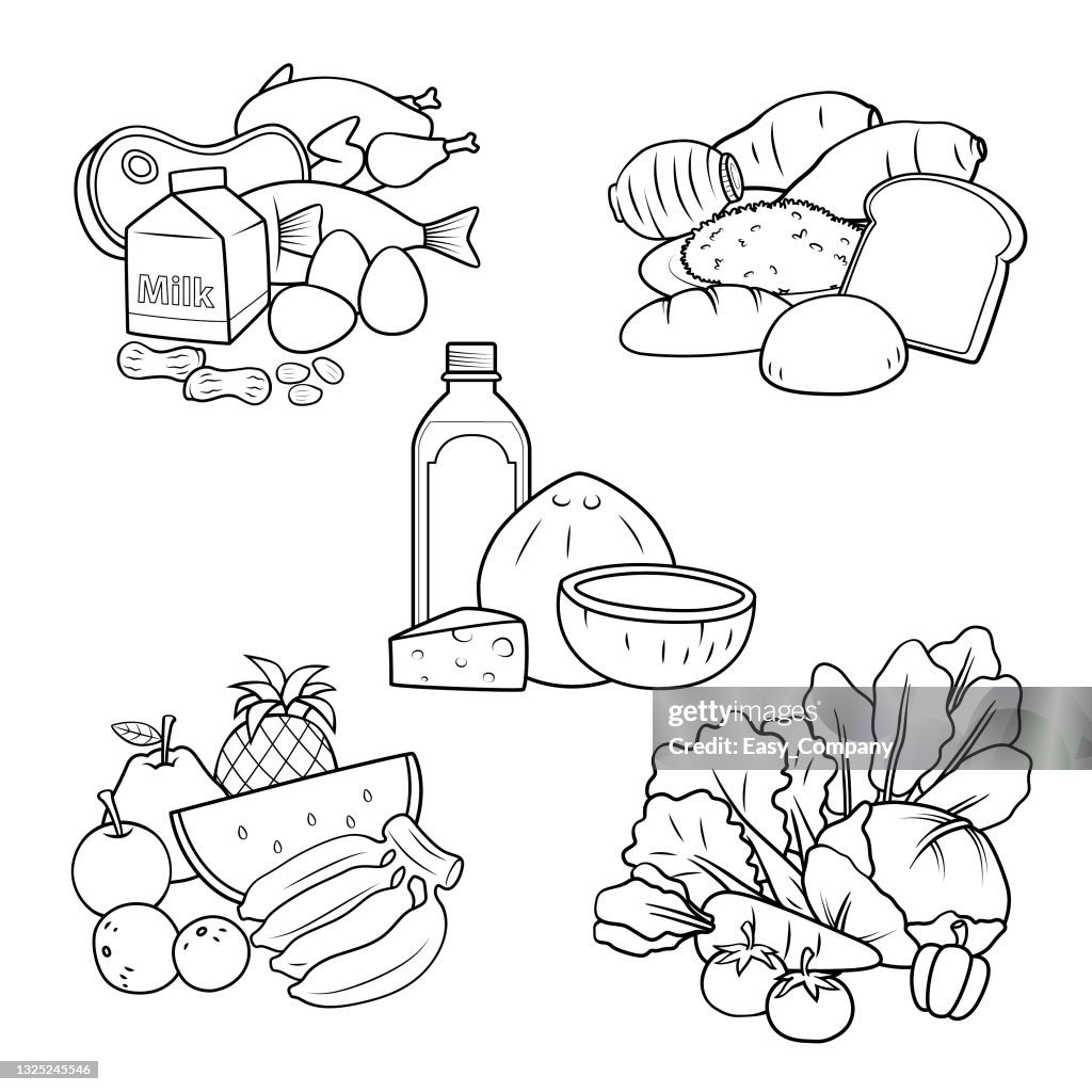 Black And White Cartoon Food Nutrition Pictures For Kids This Is A ...