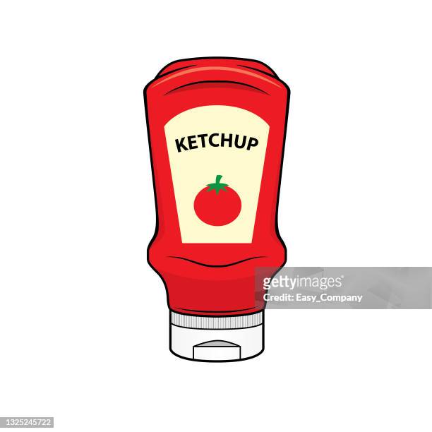 cartoon ketchup für kinder dies ist eine vektorillustration für vorschul- und heimtraining für eltern und lehrer. - drawing art product stock-grafiken, -clipart, -cartoons und -symbole