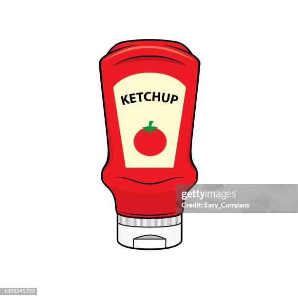 illustrazioni stock, clip art, cartoni animati e icone di tendenza di ketchup dei cartoni animati per bambini questa è un'illustrazione vettoriale per la formazione prescolare e domestica per genitori e insegnanti. - tomato bottle