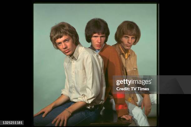 Scott Walker, Gary Walker and John Walker of pop group The Walker Brothers, circa 1965.