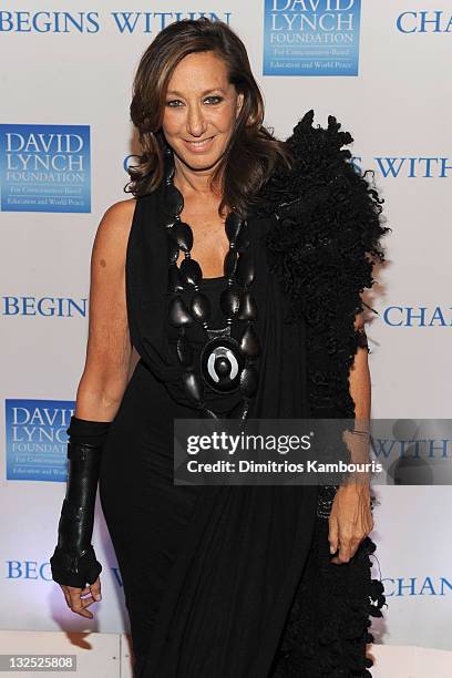 Designer Donna Karan attends the 2nd Annual ""Change Begins Within"" benefit celebration presented by the David Lynch Foundation at The Metropolitan...