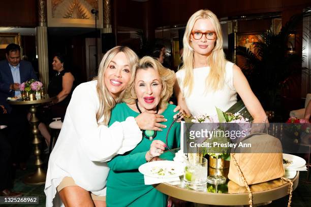 Alexandra Clancy, Nikki Haskell and Celesta Hodge attend the celebration of Ana Brant's doctoral degree at The Beverly Hills Hotel on June 23, 2021...