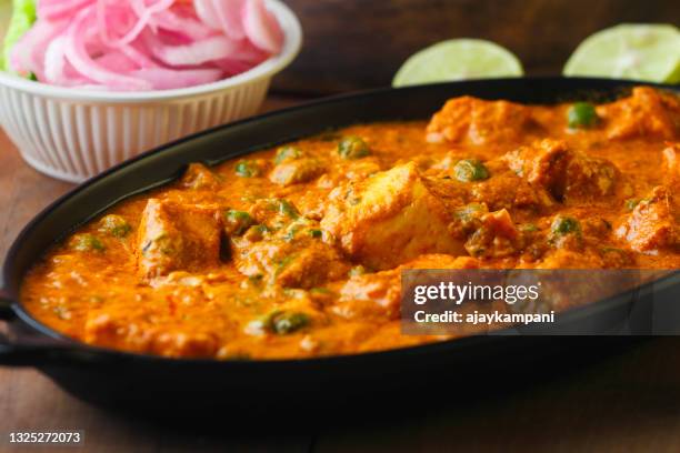 green peas or matar paneer curry - panir stock pictures, royalty-free photos & images