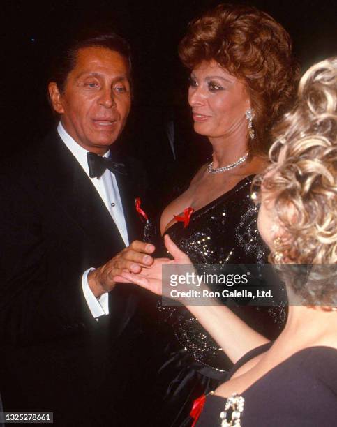 Valentino Garavani, Sophia Loren and Bette Midler attend "Valentino: Thirty Years of Magic" Gala Retrospective at the 67th Street Armory in New York...