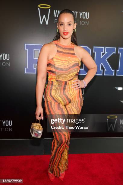 Dascha Polanco attend as Russell Wilson & Ciara Launch 3Brand At Rookie USA Flagship on June 24, 2021 in New York City.