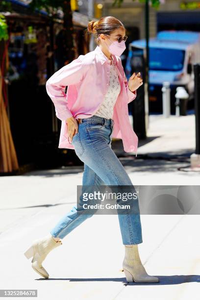 Gigi Hadid is seen on June 24, 2021 in New York City.