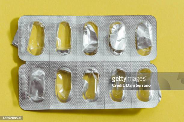 close up of an empty capsule blister pack - blister stock pictures, royalty-free photos & images