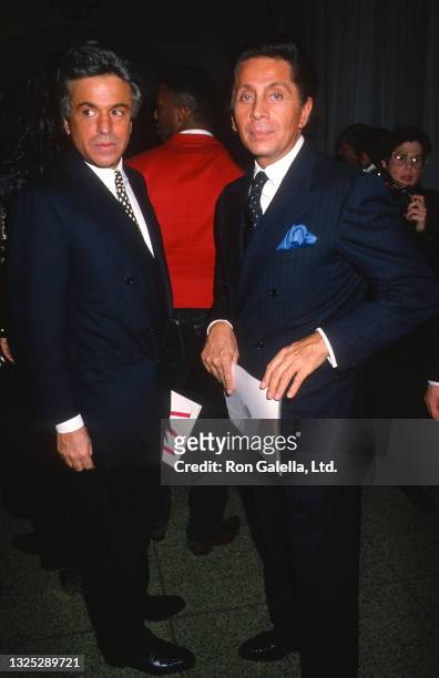 Giancarlo Giammetti and Valentino Garavani attend Seventh On Sale AIDS Benefit in New York City on November 29, 1990.