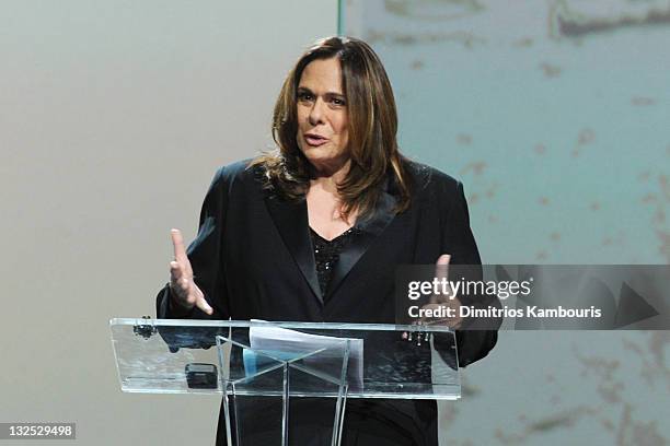 Correspondent Candy Crowley speaks during the 2nd Annual ""Change Begins Within"" benefit celebration presented by the David Lynch Foundation at The...