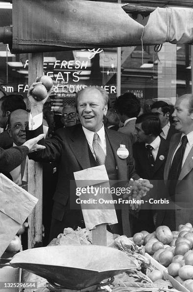 Gerald Ford campaigning for re-election as President in 1976