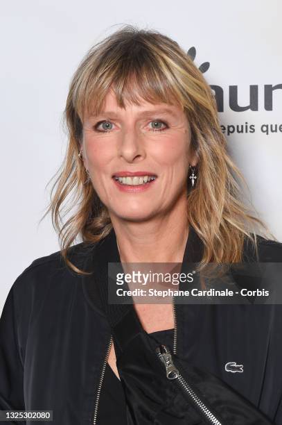 Karine Viard attends the "Les Fantasmes" Premiere at Cinema Pathe Wepler on June 24, 2021 in Paris, France.