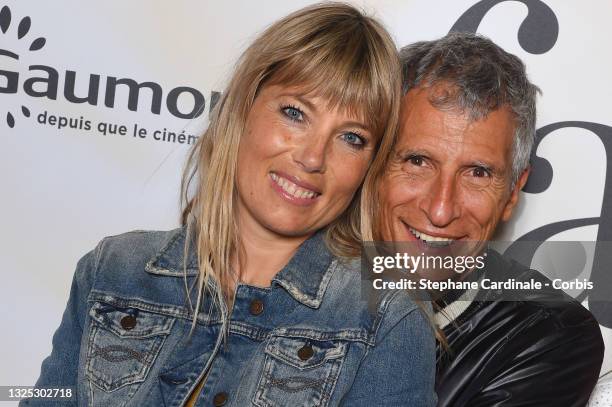 Nagui and Mélanie Page attend the "Les Fantasmes" Premiere at Cinema Pathe Wepler on June 24, 2021 in Paris, France.