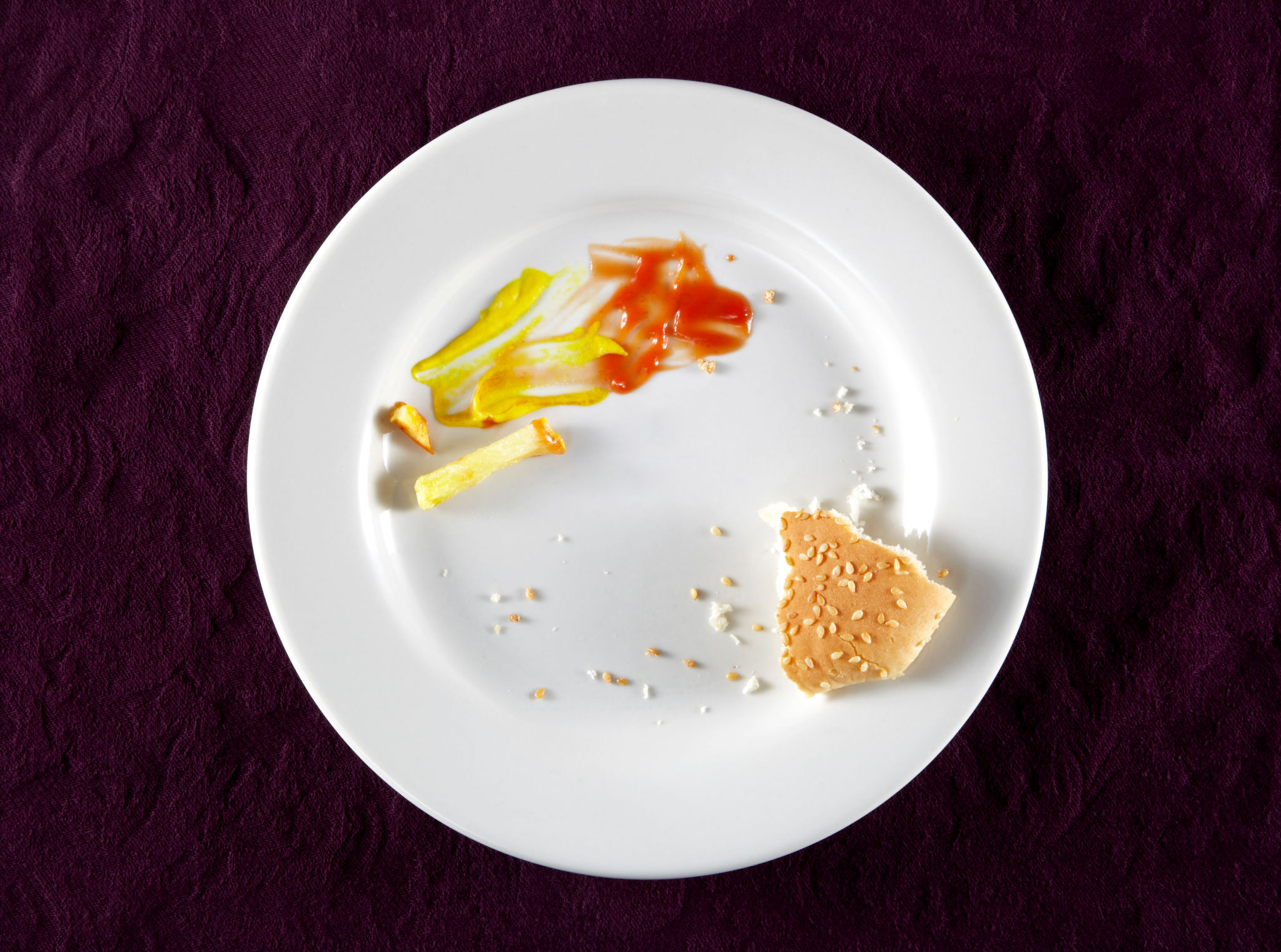 finished burger plate