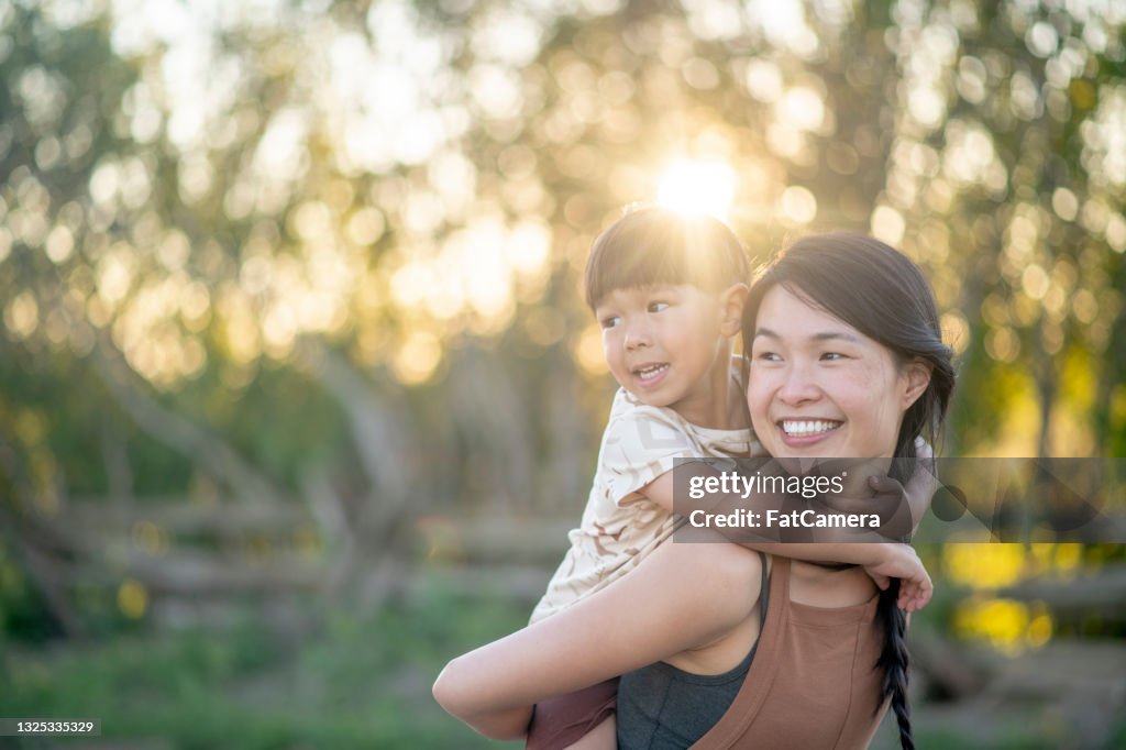 Mother and son quality time