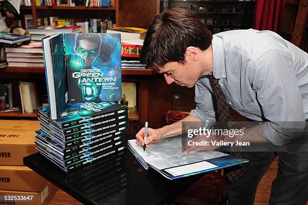 Ozzy Inguanzo signs and discusses copies of his book ""Constructing Green Lantern"" at Books and Books on June 25, 2011 in Coral Gables, Florida.