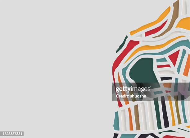 abstract color papercutting style curve stripe texture pattern decoration background - origami background stock illustrations