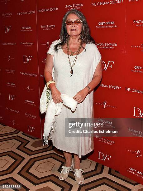 Actress Roseanne Barr attends The Cinema Society with Ivanka Trump Jewelry & Diane Von Furstenberg screening of ""Snow Flower And The Secret Fan"" at...