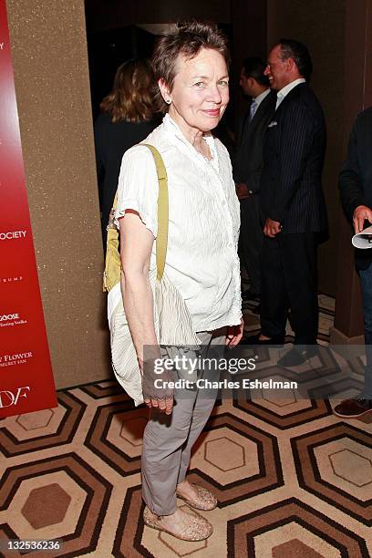 Performance artist Laurie Anderson attends The Cinema Society with Ivanka Trump Jewelry & Diane Von Furstenberg screening of ""Snow Flower And The...