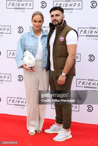 Vicky Pattison and Ercan Ramadan during Comedy Central's FriendsFest: London Photocall at Clapham Common on June 24, 2021 in London, England.